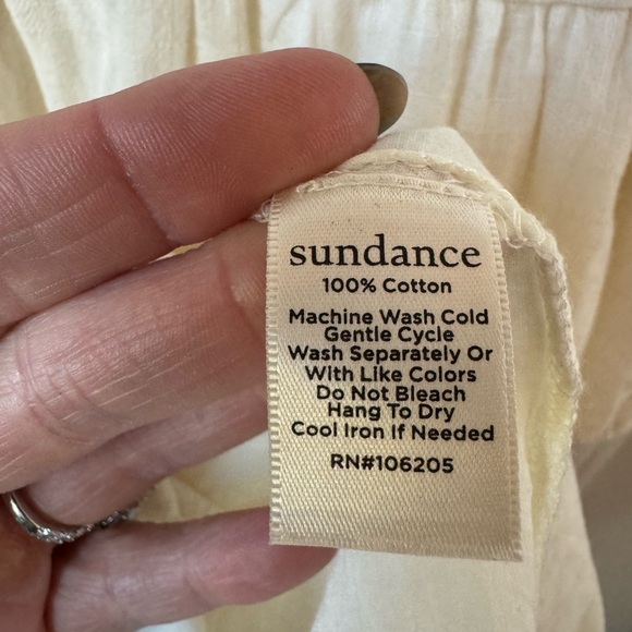 SUNDANCE Thora Cream Cotton Embroidered Babydoll Dress Size SP - Picture 7 of 7
